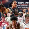 Armani Mighty (Mercer Bears), Frank Mitchell (St. Bonaventure Bonnies), Baraka Okjie (Mercer Bears), Emanuel Sharp (Houston Cougars), TJ Hurley (Vermont Catamounts) Josiah Davis (Cal State Northridge Matadors), Adam Olsen (South Alabama Jaguars), Aden Holloway (Alabama Crimson Tide), Elias Ralph (Pacific Tigers) - 2025-26 Canadian NCAA stats tracker