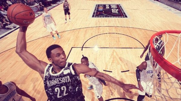 Andrew Wiggins cock-back dunk NBA Rising Stars Game