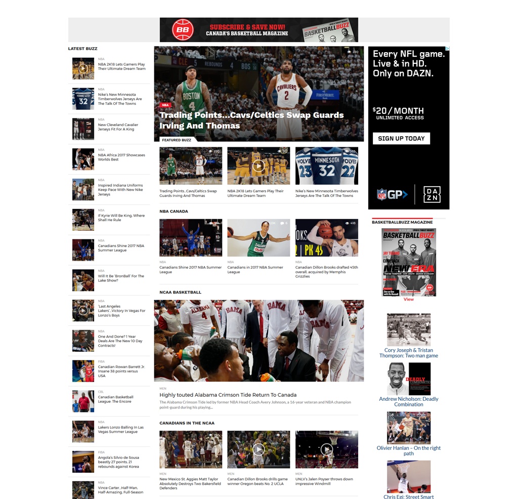 Basketballbuzz Ca New Modern Website