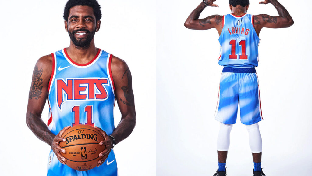 Kyrie Irving Brooklyn Nets Nike Youth Hardwood Classics Name & Number  T-Shirt - Light Blue
