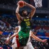 Bruno Cabcolo (19 points, 13 rebounds) throws down a two hand dunk to lead Brazil to 69-65 upset win over at the 2023 FIBA World Cup