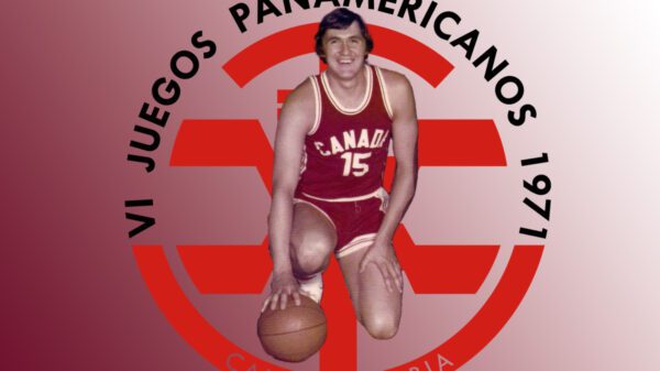 Former Canadian Olympian Phil Tollestrup playing in his first of three Pan Am Games at 1971 Pan American Games in Cali, Columbia.