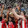 Canada celebrates after defeating the USA 67-65 to win the 2026 FIBA U18 AmeriCup championship.