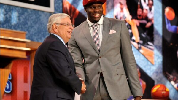 Canadian Anthony Bennett 2013 NBA Draft shaking hands with David Stern