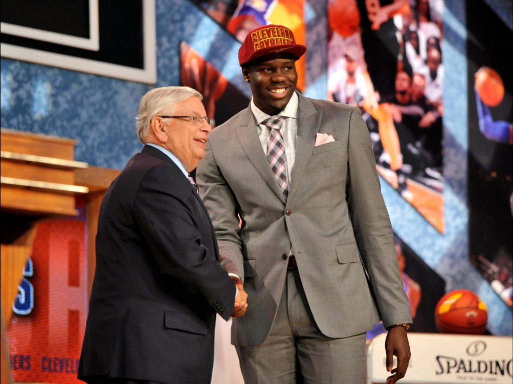 Canadian Anthony Bennett 2013 NBA Draft shaking hands with David Stern