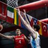 Canadian guard jordan charles goes in for a layup against argentina 2024 fiba u17 world cup