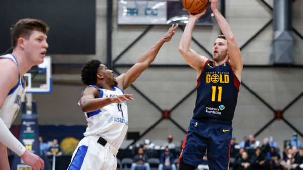 Canadian guard nik stauskas takes a jump shot scores 43 points against the lakeland magic in g league basketball action