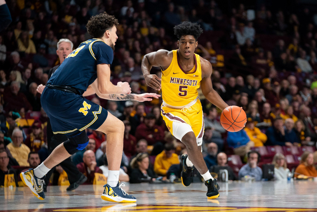 Canadian Marcus Carr Minnesota Golden Gophers Drives Past Michigan Wolverines