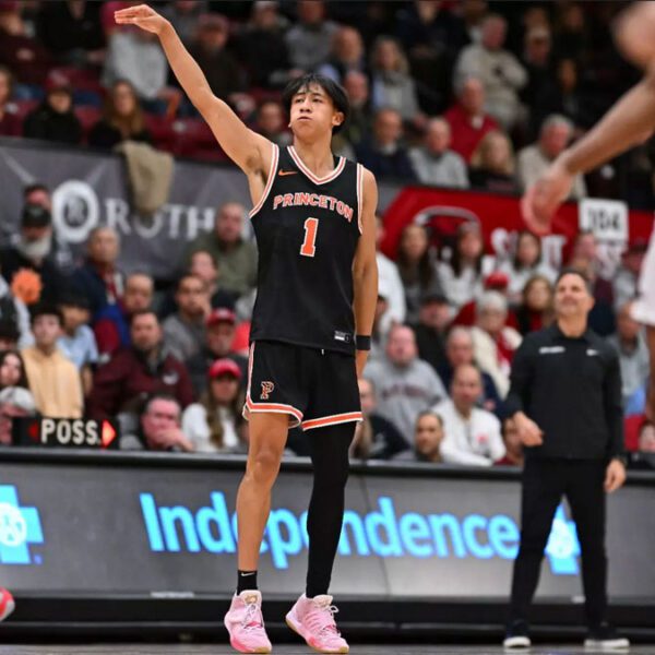 Canadian point guard xaivian lee knocks down three pointer on his way to first career triple double