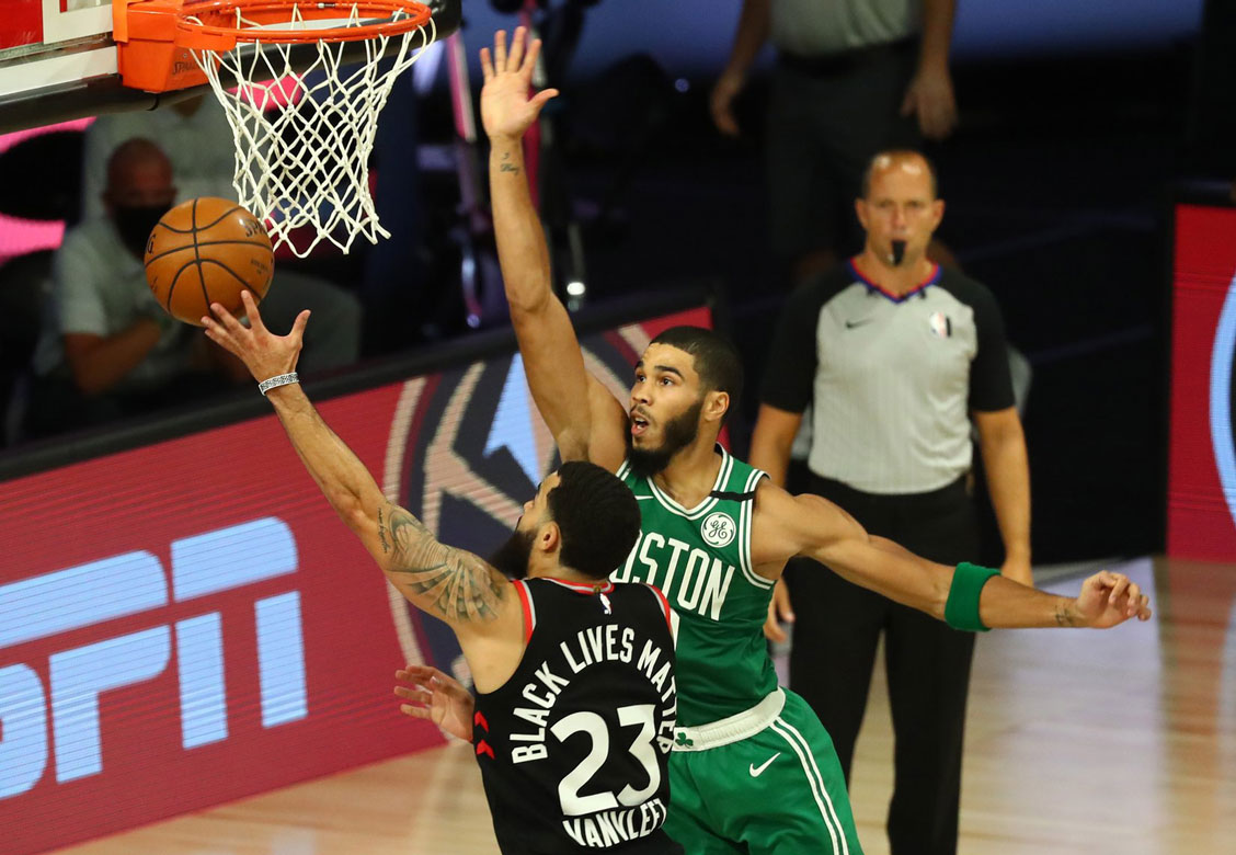 Fred Vanvleet Scores Tough Layup Over Jayson Tatum 2020 Nba Playoffs Game 6