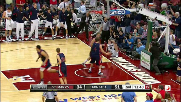 Gonzaga Wins Wcc Title Over St Marys Kelly Olynyk Posterizes Defender With Athletic Hammer