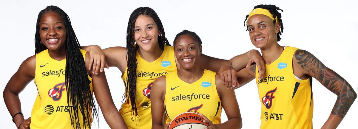 Indiana Fever WNBA 2020-21 Stephanie Mavunga, Natalie Anchowa, Kelsey Mitchell Candice Dupree