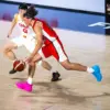 Isaiah Clarke blows by a Chinese defender above the arc during Canada’s FIBA U17 World Cup clash with China, part of a 19-point, 18-rebound double-double that included a historic Canadian rebounding mark at the tournament level.