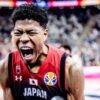Japan's Rui Hachimura screaming at 2019 FIBA World Cup In China