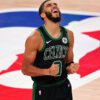 Jayson Tatum Celebrates Boston Celtics Knock Out Champs Toronto Raptors In Game 7 Of The 2020 NBA Playoffs