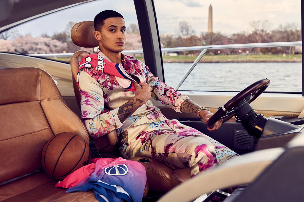 Kyle kuzma driving car washington wizards becomes bloom city with wizards and nationals blossom jerseys