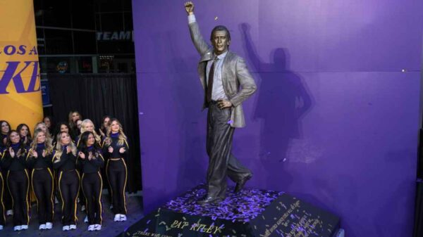 Lakers honour coach Pat Riley with a slick statue