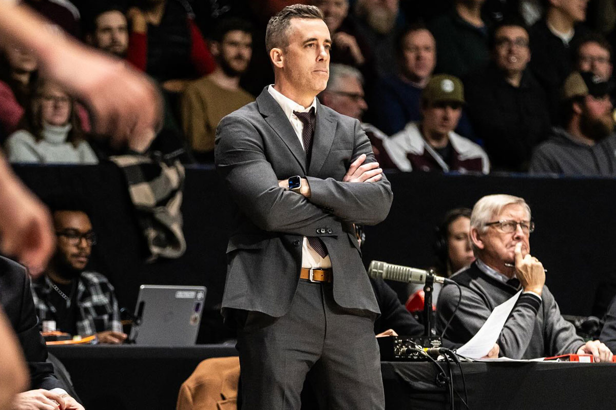Ottawa gee gees head coach james derouin looks on during the 2024 capital hoops classic