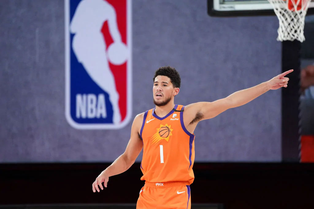 Phoenix Suns Devin Booker wrapping up the nba bubble season