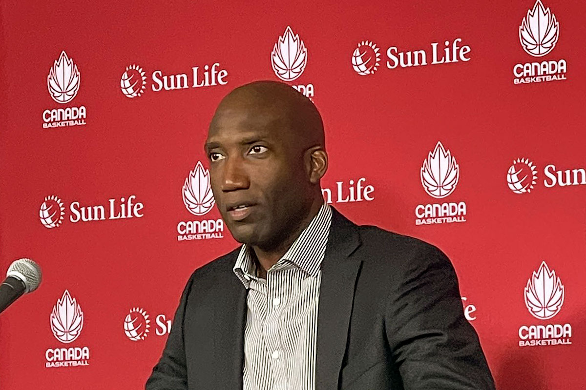 Rowan barrett canadian senior mens national team general manager 2024 training camp press conference