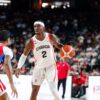 Shai Gilgeous-Alexander attacks the basket during Canada's 110-84 victory over Puerto Rico in a FIBA Basketball World Cup 2027 Americas Qualifier at TD Coliseum in Hamilton, Ont.