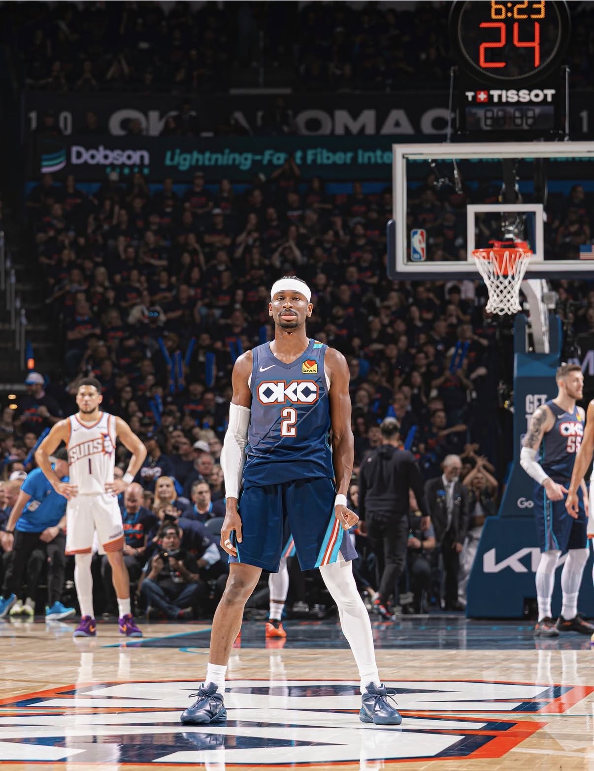 Shai Gilgeous-Alexander stands poised on the court during a high-stakes moment with the Oklahoma City Thunder in the NBA Playoffs, continuing to lead Canada’s presence on the global stage.