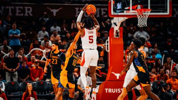 Texas Longhorns Canadian guard Marcus Carr historic 41 points, 10 three pointers versus Texas A&M-Commerce